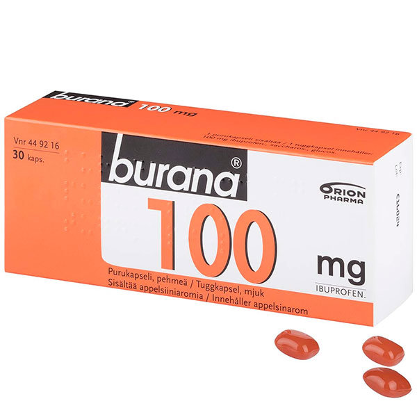 Burana 100 mg, болеутоляющие жевательные капсулы для детей, 30 капс.