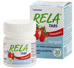 Таблетки Rela Tabs strawberry с молочно-кислыми бактериями (клубника), 30 табл.