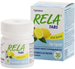 Таблетки Rela Tabs strawberry с молочно-кислыми бактериями (лимон), 30 табл.