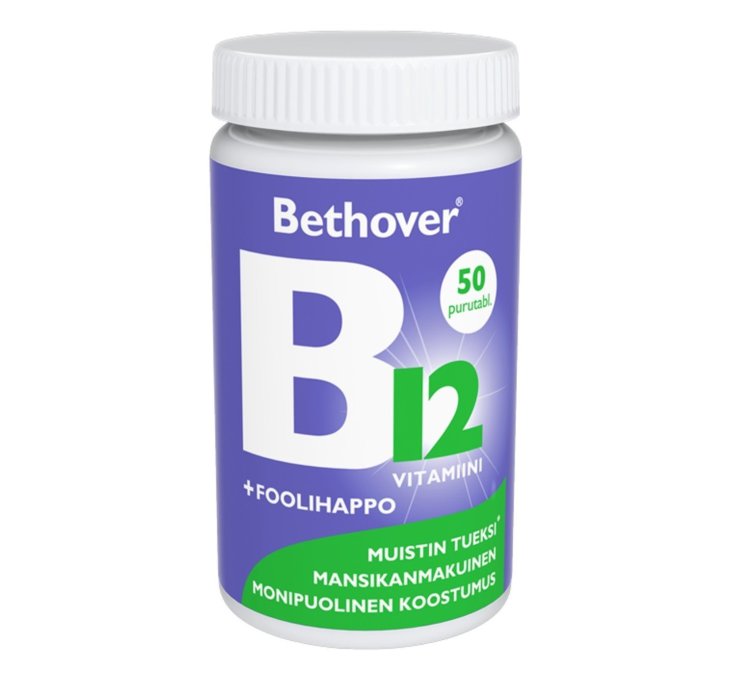 Витамин B12+фолиевая кислота Bethover, 50 шт.