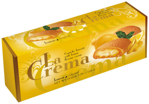 Печенье La Crema с кремовой лимонной начинкой, 130 гр.