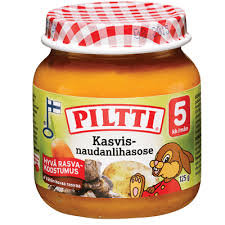 Piltti Kasvis-naudanihasose, овощи с говядиной и телятиной, с 4 мес., 125 гр.