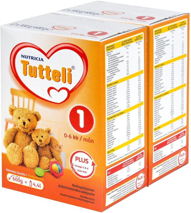 Nutricia Tutteli Plus 1, 0-6 мес, 600 гр.
