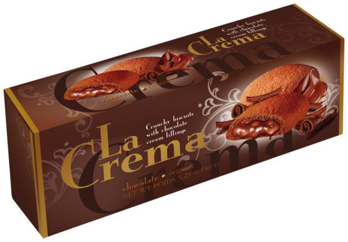 Печенье La Crema с кремовой шоколадной начинкой, 130 гр.