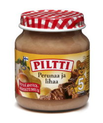 Piltti Perunaa ja lihaa, говядина, картофель, яблоко, с 5 мес., 125 гр.