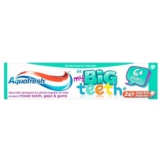 Aquafresh Big Teeth Зубная паста для детей от 6 лет, 50 мл. 