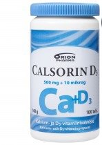 Кальций + витамин D3 Calsorin 500ml + D3, 100 капс.