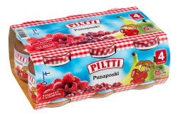 Piltti Punaposki, малина, брусника, банан, груша, с 4 мес., 6х125 гр.