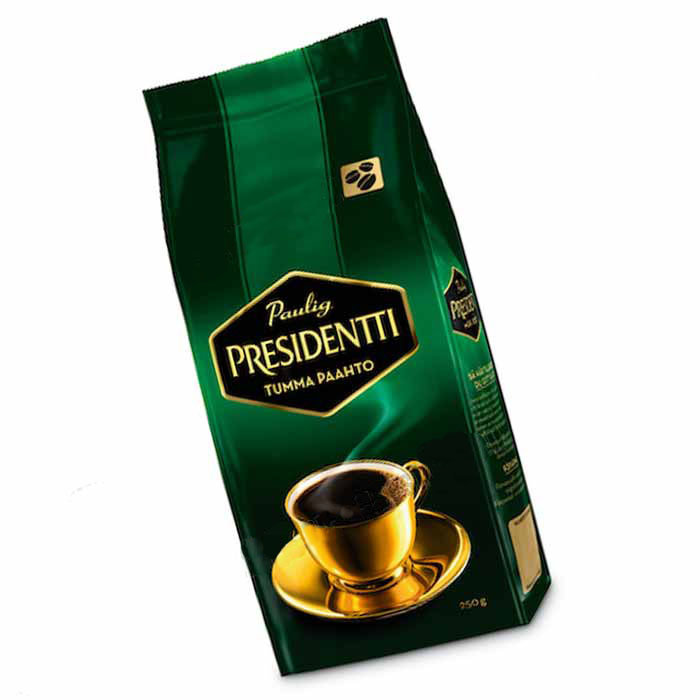 Кофе в зернах Paulig Presidentti Tumma Paahto, 3 ст. обжарки, 450 гр.