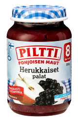 Piltti Herukkaiset palat, черная смородина с яблоком, с 8 мес., 200 гр.
