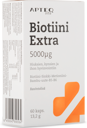 Biotiini Extra 5000 мг биотин для волос, ногтей и кожи, 60 капс.