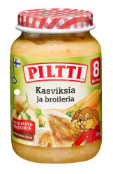 Piltti Kasviksia ja broileria, овощи с курицей, с 8 мес., 200 гр.