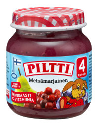 Piltti Metsamarjainen, черника, брусника  и груша, с 4 мес., 125 гр.